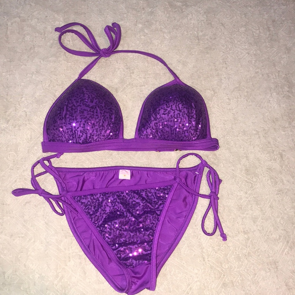Purple Sequin Bikini